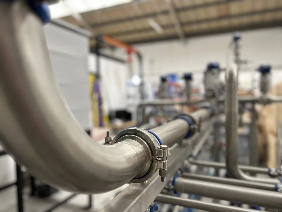 Curva inox com união sanitária